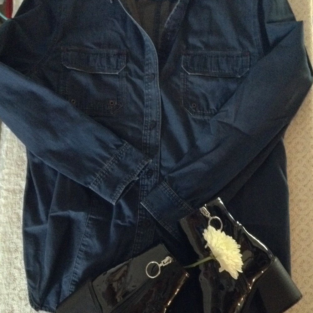 Lauren RL 1967 Women's  Denim Button Down Shirt